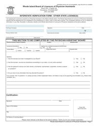 Application for License as a Physician Assistant - Rhode Island, Page 7