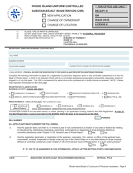Application for License as a Physician Assistant - Rhode Island, Page 8