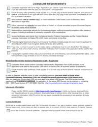 License Application for Podiatrist - Rhode Island, Page 2