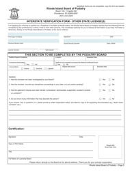 License Application for Podiatrist - Rhode Island, Page 5