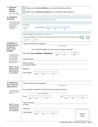Application for Licensure as a Limited Podiatrist - Rhode Island, Page 4