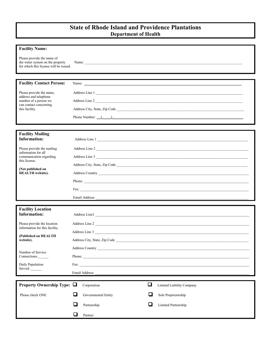 Public Water System Application - Rhode Island, Page 3