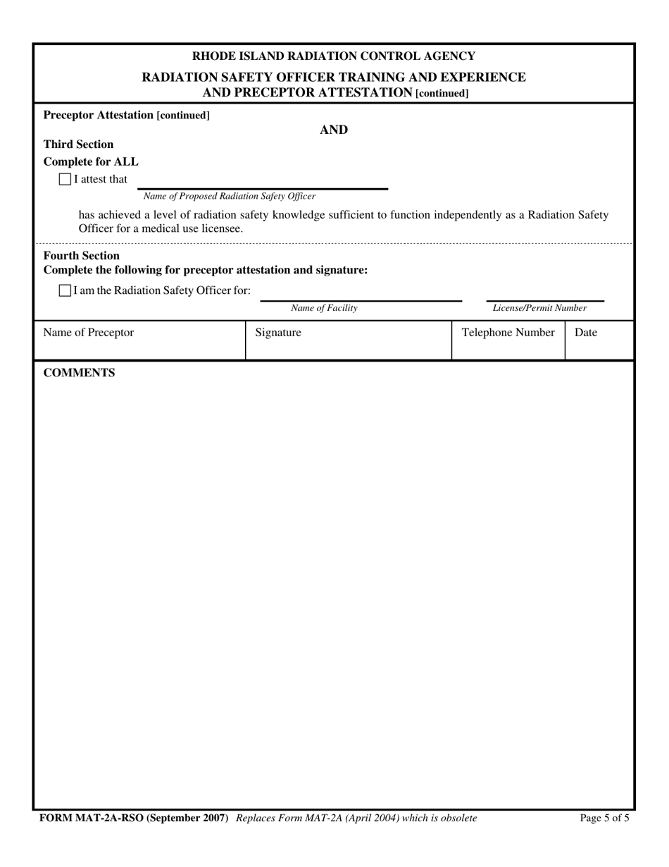 Form MAT-2A-RSO - Fill Out, Sign Online and Download Printable PDF ...