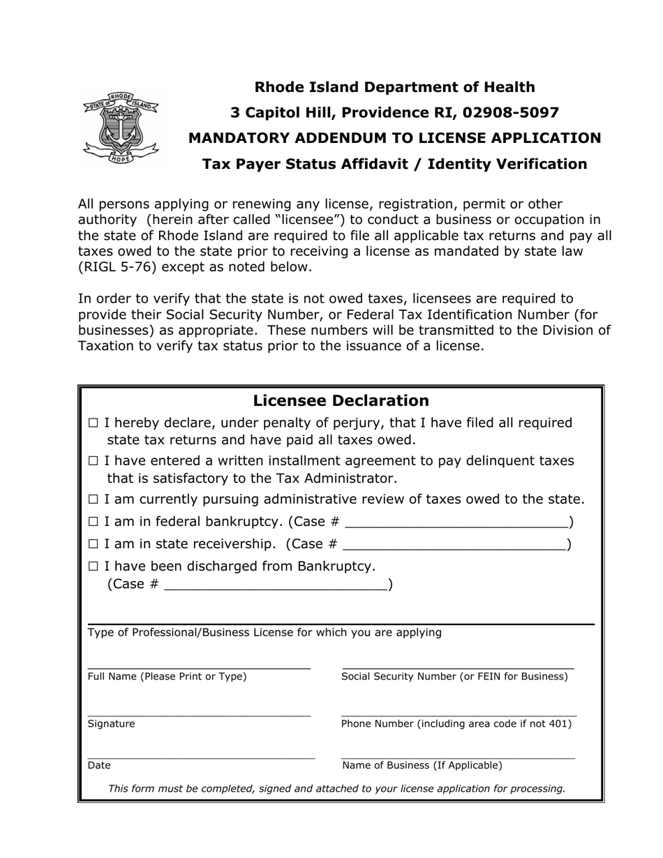 Form GEN-3 Registration Certificate  in-Vitro Testing With Radioactive Material Under General License - Rhode Island, Page 2