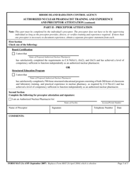 Form MAT-2A-ANP Authorized Nuclear Pharmacist Training and Experience and Preceptor Attestation - Rhode Island, Page 3