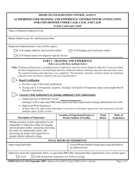 Form MAT-2A-AUD Authorized User Training and Experience and Preceptor Attestation for Uses Defined Under C.8.28, C.8.30, and C.8.38 - Rhode Island
