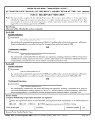 Form MAT-2A-AUD Authorized User Training and Experience and Preceptor Attestation for Uses Defined Under C.8.28, C.8.30, and C.8.38 - Rhode Island, Page 4