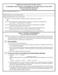 Form MAT-2A-AUT Authorized User Training and Experience and Preceptor Attestation for Uses Defined Under C.8.34 - Rhode Island