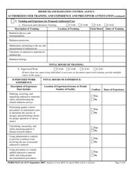 Form MAT-2A-AUT Authorized User Training and Experience and Preceptor Attestation for Uses Defined Under C.8.34 - Rhode Island, Page 3
