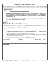 Form MAT-2A-AUT Authorized User Training and Experience and Preceptor Attestation for Uses Defined Under C.8.34 - Rhode Island, Page 7