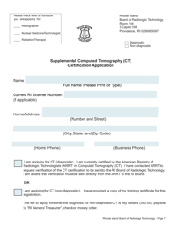 Application for License as a Radiographer, Nuclear Medicine Technologist or Radiation Therapist - Rhode Island, Page 7