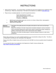Application for Radon Testing Business - Rhode Island, Page 2