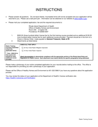Application for Radon Training Courses - Rhode Island, Page 2