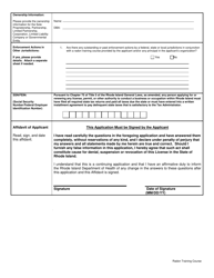 Application for Radon Training Courses - Rhode Island, Page 4