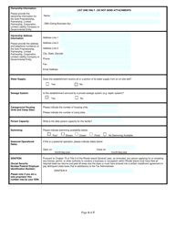 Application for Resort, Lodging, Camp - Non Profit - Rhode Island, Page 4