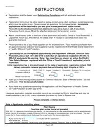 Application for Food Business: Mobile Food Service - Rhode Island, Page 2