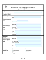 Application for Food Business: Mobile Food Service - Rhode Island, Page 3