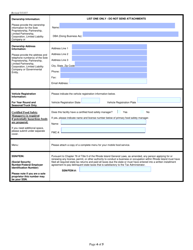 Application for Food Business: Mobile Food Service - Rhode Island, Page 4