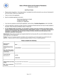 Licensing Application for School Based Health Centers - Rhode Island, Page 2