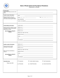Licensing Application for School Based Health Centers - Rhode Island, Page 3