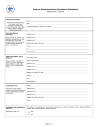 Licensing Application for School Based Health Centers - Rhode Island, Page 4