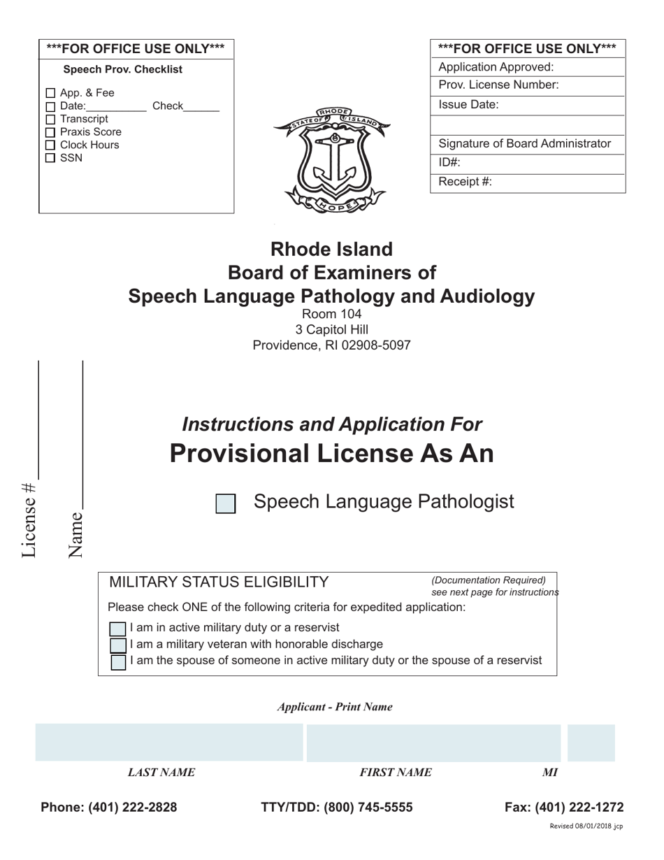 license for speech language pathologist