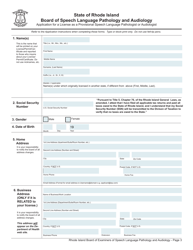 Application for Provisional License as an Speech Language Pathologist - Rhode Island, Page 3