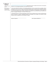 Application for Provisional License as an Speech Language Pathologist - Rhode Island, Page 5