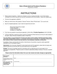 Licensing Application for Ambulatory Surgery Center Physician or Podiatry - Rhode Island, Page 2