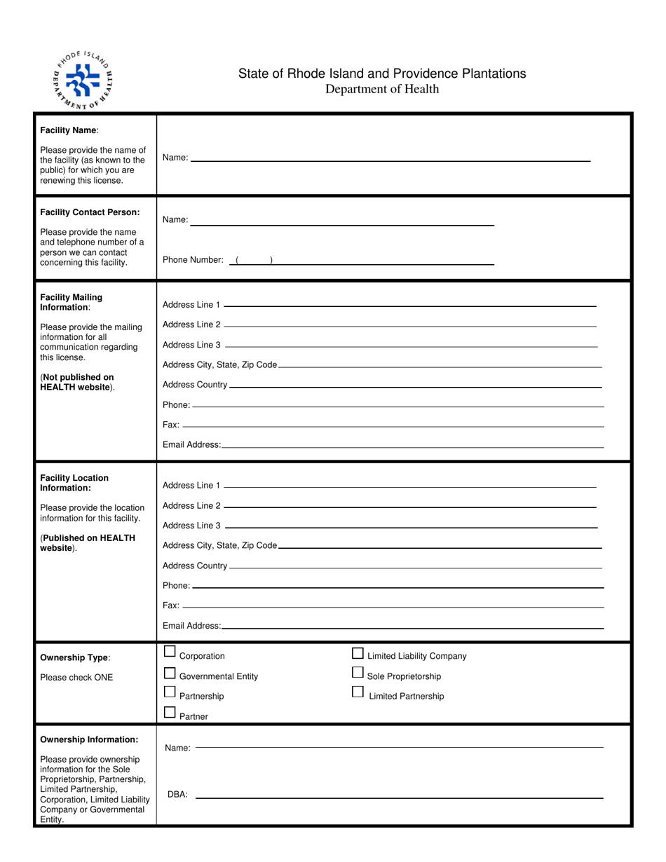 Licensing Application for a Body Piercing Establishments - Rhode Island, Page 3