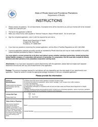 Licensing Application for a Tattoo Parlor - Rhode Island, Page 2