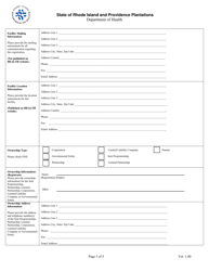 Application for Registration for Veterinarian Diagnostic X-Ray Equipment Facility - Rhode Island, Page 3
