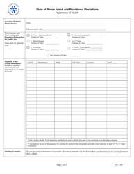 Application for Registration for Veterinarian Diagnostic X-Ray Equipment Facility - Rhode Island, Page 4
