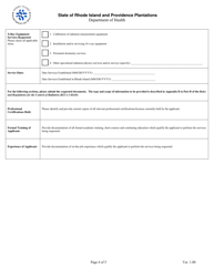 Application for Registration for Provider of X-Ray Services - Rhode Island, Page 4
