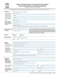 Application for License as a Veterinarian - Rhode Island, Page 4