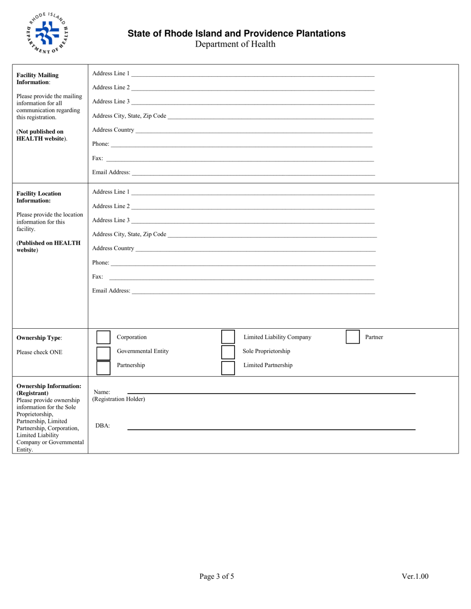 Application for Registration for Industrial Radiography (Category B) Diagnostic X-Ray Equipment Facility - Rhode Island, Page 3
