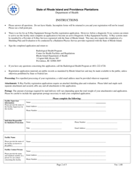 Application for Registration for X-Ray Equipment Storage Facility - Rhode Island, Page 2