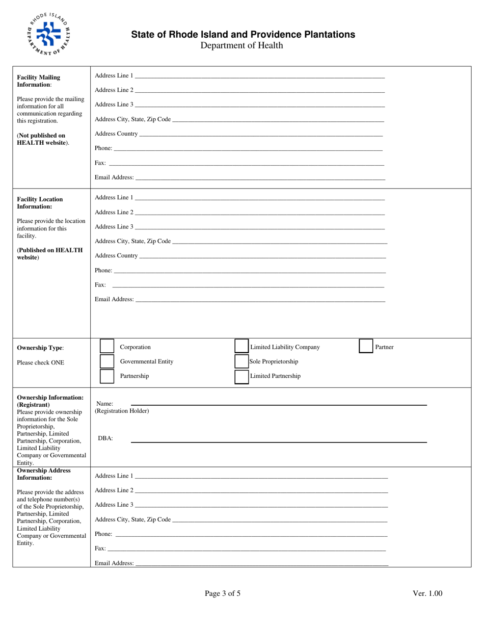Application for Registration for X-Ray Equipment Storage Facility - Rhode Island, Page 3
