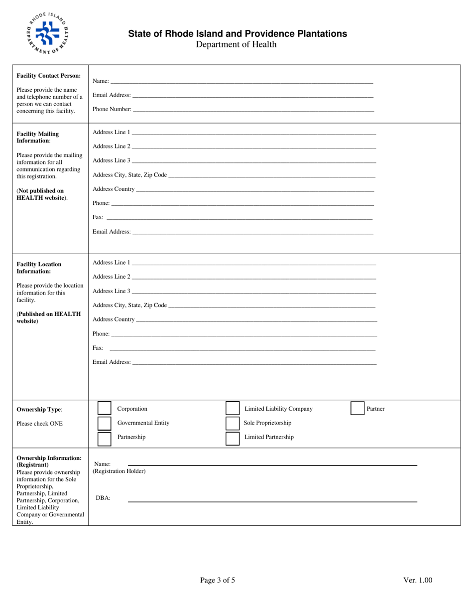 Application for Registration for Facilities Utilizing X-Rays for Non-healing Arts - Oth - Rhode Island, Page 3