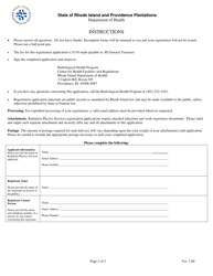 Application for Registration for Radiation Physics Services - Rhode Island, Page 2