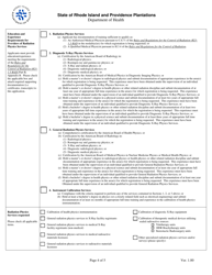 Application for Registration for Radiation Physics Services - Rhode Island, Page 4