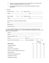 Application for Certification as Qualified Rehabilitation Counselor or Qualified Rehabilitation Counselor Intern - Rhode Island, Page 2