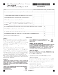 Document preview: Form RI-7695E Research &'(development Expense Credit - Rhode Island