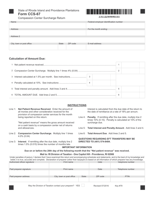 Form CCS-67  Printable Pdf