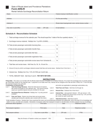 Document preview: Form ARS-R Rental Vehicle Surcharge Reconciliation Return - Rhode Island