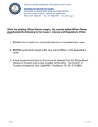 Application for Change in Ownership or Partnership - Rhode Island, Page 2