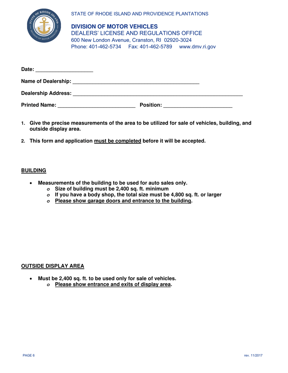 Application for Change in Ownership or Partnership - Rhode Island, Page 6