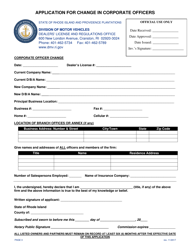 Application for Change in Corporate Officers - Rhode Island, Page 3