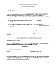 Document preview: Affidavit for Tax Situs - Rhode Island