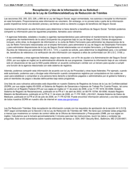 Form SSA-7-F6-SP Solicitud Para Beneficios De Seguro De Padres (English/Spanish), Page 5